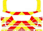 Striping Ssangyong Rexton 2022- Chevrons T7500 Red/Yellow 13 cm Class III - boot lid under window