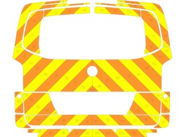 Striping Mercedes Vito 2016 - Chevrons T11500 Orange/Yellow 10 cm tailgate with window Croix-Rouge