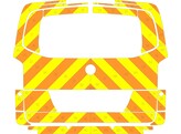 Striping Mercedes Vito 2016 - Chevrons T11500 Orange/Yellow 10 cm tailgate with window Croix-Rouge