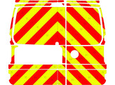 Striping Volkswagen Caddy 2021 - Chevrons T7500 Red/Yellow 10 cm - with doors