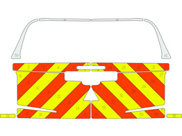 Striping Mitsubishi L200 2020- Half Chevrons Orange/Yellow/White 10 cm