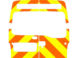 Striping Renault Master 2009 H2 - Chevrons Orange / Gelb 20cm  fensterlos 