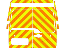 Striping Renault Master/Opel Movano/Nissan V400 H2 - Chevrons Orange/Yellow 10 cm 2 rear doors 270 