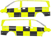 Striping Mercedes Vito 2016 A2 Traffic Officer KIT Avery Prismatic Yellow / Oralite Black  left   ri