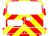 Striping Mercedes Vito 2016 A2 - Chevrons T7500 Red/Yellow 20cm - rear doors with windows   buttonbl