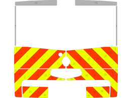 Striping Renault Trafic/Opel Vivaro 2010-2015 H1 - Half Chevrons Avery Prismatic Orange/Yellow/White