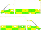 Striping Mercedes Sprinter Box Body Battenburg Green/Yellow/White  left   right   HVZ zone1