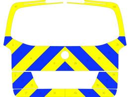 Striping Mercedes-Benz Vito - Chevrons yellow/blue 15cm tailgate Hekla