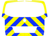 Striping Mercedes-Benz Vito - Chevrons Blauw/geel 15cm klep Hekla