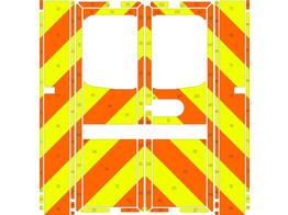 Striping Mercedes Sprinter Box Body Strobel rear Chevrons kit orange-yellow 20 cm W1V9071531N190140