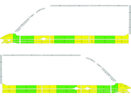 Striping Volkswagen Crafter 2017 L3H3 - Half Battenburg T11500 Green/Yellow/White  left   right  1 s