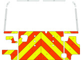 Striping Land Rover Defender 2010 - Half Chevrons Orange/Yellow/White 10 cm