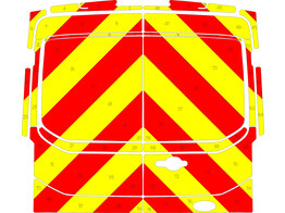 Striping Ford Transit 2017 H2 - Chevrons T11500 Rouge/Jaune 20 cm - portes sans vitres