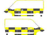 Striping Renault Master/Opel Movano/Nissan V400 L2H2 Battenburg Yellow/Black  left   right  2 slidin