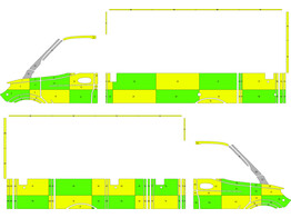 Striping Mercedes Sprinter Box Body Battenburg Green/Yellow/White  left   right   Vlaams-Brabant Wes