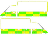 Striping Mercedes Sprinter Box Body Battenburg Green/Yellow/White  left   right   Vlaams-Brabant Wes