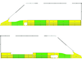 Striping Iveco Daily  old modell  L2H2 Half Battenburg Green/Yellow/White  left   right  1 sliding d