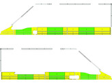 Striping Iveco Daily  ancien modele  L2H2 Half Battenburg Vert/Jaune/Blanc  gauche   droite  1 porte