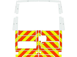 Striping Iveco Daily  old model  H2 Half Chevrons Orange/Yellow/White 10 cm