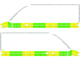 Striping Volkswagen Crafter 2017 L3H3 - Half Battenburg T11500 Green/Yellow/White  left   right  1 s