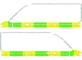 Striping Volkswagen Crafter 2017 L3H3 - Half Battenburg T11500 Green/Yellow/White  left   right  1 s