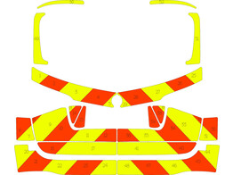 Striping Mercedes GLE 2022 - Chevrons T11500 Orange/Yellow 15 cm MUG/SMUR