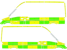 Striping Mercedes Sprinter L2H2 Battenburg Groen/G