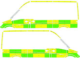 Striping Mercedes Sprinter L2H2 Battenburg Groen/G