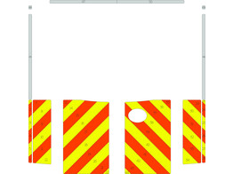 Striping Mercedes Sprinter Kast Half Chevrons Orange/Yellow Class 3 10cm Circuit Zolder