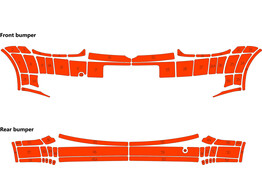 Arisco Bumpers VW Caddy Maxi Van 2003-2021 Avery Prismatic T7514 Orange without sensors