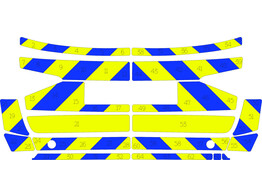 Striping Skoda Superb combi - Chevrons T11500 Blau/Gelb 10 cm PZ Grens