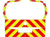 Striping Opel Combo 2018- Chevrons T11500 Rot/Gelb 10 cm - Heckklappe mit Fenster