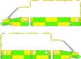 Striping Mercedes Sprinter Box Body Battenburg Green/Yellow/White  left   right   Vitaz