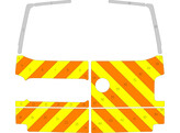 Striping Volkswagen T6 2019 H2 - Half Chevrons T11500 Orange/Gelb/Wei  10 cm Turen mit Fenster ohne