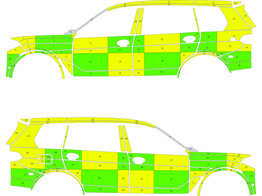 Striping BMW X7 2022- MUG Battenburg Green/Yellow/White  links   rechts 