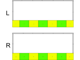 Striping Proline aanhangwagen - Half Battenburg Groen/Geel/Wit  links   rechts 