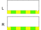 Striping Proline aanhangwagen - Half Battenburg Groen/Geel/Wit  links   rechts 