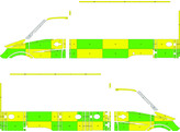 Striping Mercedes Sprinter Box Body Strobel Battenburg Green/Yellow/White KIT  left   right  112 Loc