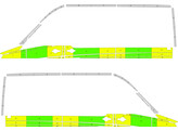 Striping Mercedes Sprinter 2008 L2H2 - Half Battenburg T11500 Yellow/Green/White  left   right  2 sl