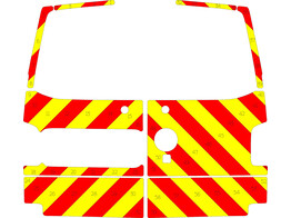 Striping Volkswagen Transporter T6 2016-2021 H1 - Chevrons T11500 Red/Yellow 10 cm - doors with wipe