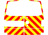 Striping Volkswagen Transporter T6 2016-2021 H1 - Chevrons T11500 Rouge/Jaune 10 cm - portes avec es