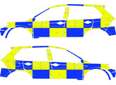 Striping VW Tiguan 2018 Hekla - Battenburg Blue/Yellow