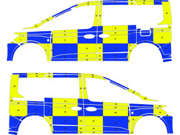 Striping VW Caddy 2021 Hekla - Battenburg geel/blauw Politie