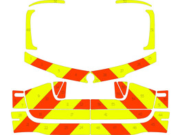 Striping Mercedes GLE 2022 - Chevrons T11500 Orange/Yellow 15 cm MUG/SMUR