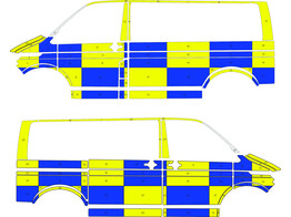 Striping VW T6.1 Battenburg T11500 Blue/Yellow/White PZ Schoten