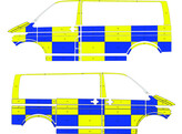 Striping VW T6.1 Battenburg T11500 Bleu/Jaune/Blanc PZ Schoten