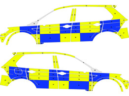 Striping VW Tiguan 2018 Schoten - Battenburg Blue/Yellow