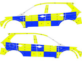 Striping VW Tiguan 2018 Schoten - Battenburg Blue/Yellow