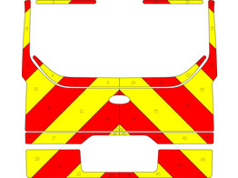 Striping Ford Transit Custom Tailgate Glazed Chevrons Red/Yellow 20cm