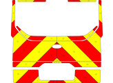 Striping Ford Transit Custom Tailgate Glazed Chevrons Red/Yellow 20cm